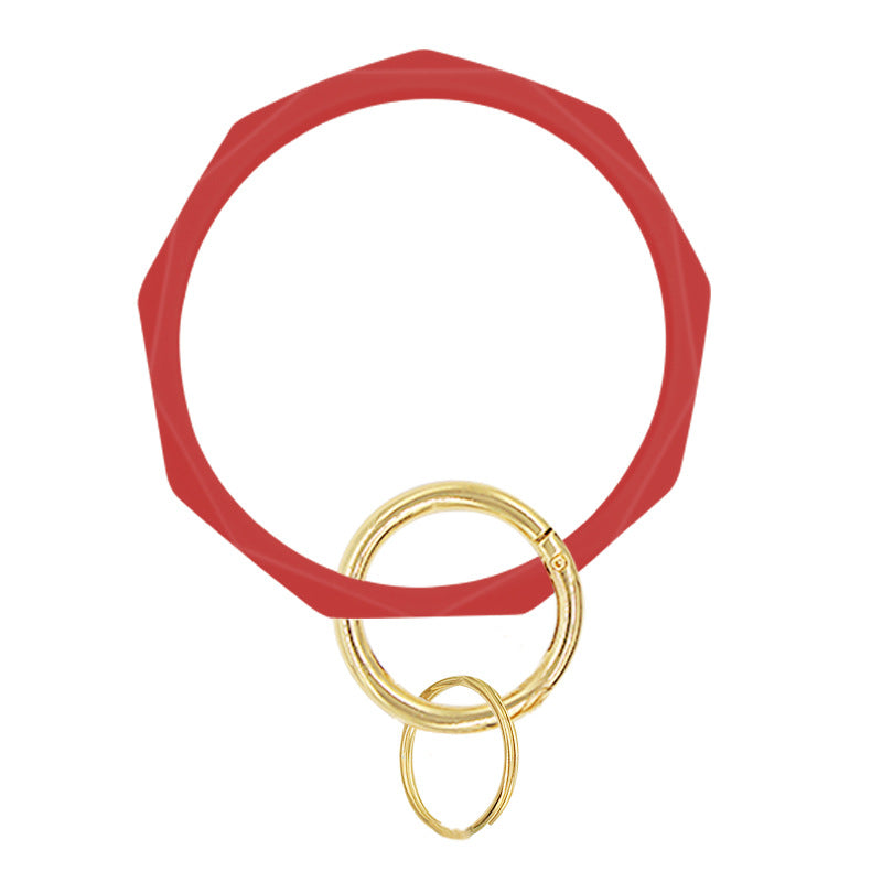 Wholesale Diamond Shape Silicone Bracelet Keychain